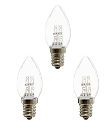 baratos -3pcs LED Night Light Bulb 1W Candelabra E12 Daylight Warm White for Bedroom Porch Stairway Lamp Christmas Lighting