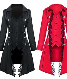preiswerte -Retro Vintage Punk & Gothic Mittelalterlich Mantel Maskerade Smoking Vampir Pestdoktor Spitze Kostüm Damen Steampunk Halloween Karneval Maskerade Party Halloween Erwachsene Mantel
