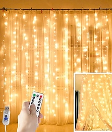 economico -eleganti luci per tende da finestra per ricevimenti di nozze, 300 luci a stringa a LED alimentate tramite USB con telecomando, ip65 impermeabili, 8 impostazioni, luci scintillanti per feste di