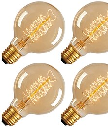 baratos -4pçs 40 W E26 / E27 G80 Amarelo Quente 2200 k Incandescente Vintage Edison Light Bulb 220-240 V / 110-130 V