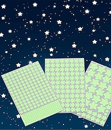 abordables -452 pièces 3d étoiles brillantes stickers muraux pour plafond et stickers muraux parfaits pour les enfants chambre de literie ou cadeau d'anniversaire de fête