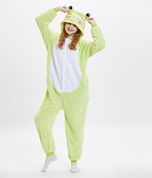 voordelige -Volwassenen Kigurumi-pyjama's Kikker dier Onesie pyjama's Grappig kostuum Katoenflanel Cosplay Voor Mannen & Vrouwen Kerstmis Dieren nachtkleding spotprent
