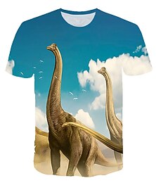 ieftine -Zuia Copiilor Băieți 3D Animal Dinozaur Imprimeu Tricou Manșon scurt Tipărire 3D Vară Activ Șic Stradă Misto Copii Copil