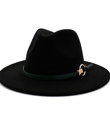זול -בגדי ריקוד גברים כובע פאדורה כובע שולי שחור צהוב מסיבה אחיד