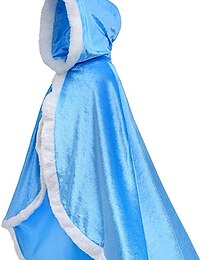 billiga -Prinsessa Sagolikt Elsa Kappa Flickor Film-cosplay A-linjeformad Underkjol / klänning Skyla över Röd Blå Fuschia Jul Maskerad Födelsedag Klänning Sjal