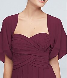 cheap -Short Sleeve Shrugs Chiffon Wedding Women's Wrap With Ruching