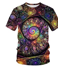 preiswerte -Herren Hemd T Shirt Graphic Galaxis Rundhalsausschnitt Regenbogen Festtage Kurzarm Bekleidung Basic