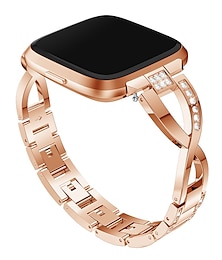 economico -Cinturino per orologio  per Fitbit Versa 2 / Versa Lite / Versa SE / Versa Acciaio inossidabile Con diamantini Sostituzione Cinghia Diamante Bling Braccialetto di gioielli Polsino
