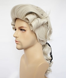 economico -cosplay giudice cosplay parrucche uomo donna asimmetrico 21 pollici resistente al calore fibra riccia bionda nera bianca parrucca anime per adulti / cosplay / festa / / fascino / parrucca di