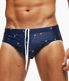 economico -Per uomo Costumi da bagno Slip da bagno Floreale Tropicale Spiaggia Piscina Per sport Essenziale Nero Bianco