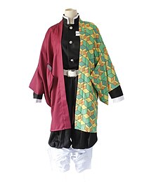 preiswerte -Tomioka Giyuu Anime Cosplay Kostüm Outfits Cosplay-Anzüge Zubehör Mehre Accessoires Oberteil Hose Umhang Für Herren Damen Jungen Erwachsene