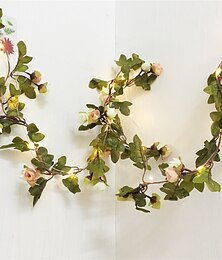 billige -elegant bryllupsmottak fest valentines rose blomst lyssnor 2,2m 20leds fairy lights dekorasjon for bryllupsarrangement fest krans ferie uteplass aa batteridrevet