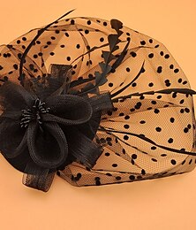 ieftine -Net Fascinators Kentucky Derby Hat with Feather 1 PC Party / Evening / Ladies Day / Melbourne Cup Headpiece