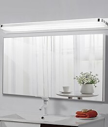 billige -led forfengelighet lys speil frontlampe rustfritt stål speil frontlys 28.3in 16w led bad sminke lampe fuktsikker enkel akryl