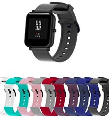 halpa -Kellon ranneke varten Amazfit GTS 4,4mini, 3,2,2mini, 2e, GTR 42mm, Bip U Pro, U, 3 Pro, 3, S lite, S, lite Silikoni Korvaus Hihna Pehmeä Hengittävä Perinteinen solki Ranneke
