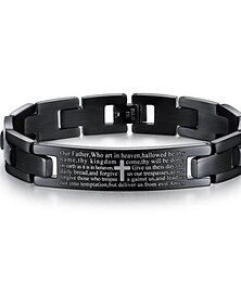 cheap -Men's Chain Bracelet Classic Cross Stylish Titanium Steel Bracelet Jewelry Black For Gift Festival