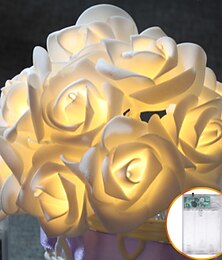 billiga -ros slingor 3m 30 leds inomhus alla hjärtans bröllopsfödelsedag årsdag blomlökar dekoration