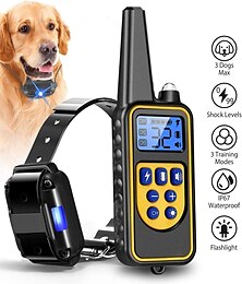 economico -Prodotti per cani Collari Anti corteccia Elettrico Telecomando Vibrazione Controllato da remoto Suono Vibrazione 2 in 1 Classico Nero