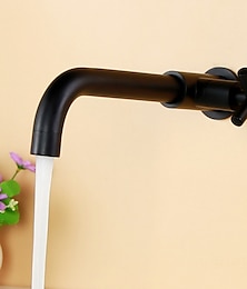 billige -badeværelsesarmatur enkeltgrebs matsort vægmontering et hul standard tud zinklegering badeværelsesarmatur med kun koldt vand