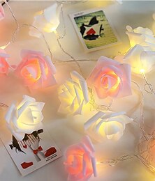 billige -krans kunstig blomst rose fe lys bukett streng lys til bryllup valentinsdag dekorasjon 1m 10leds