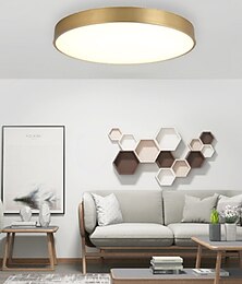 baratos -Luz de teto LED de 40 cm estilo básico luzes de montagem embutida em ouro nórdico latão moderno metal 110-120v 220-240v
