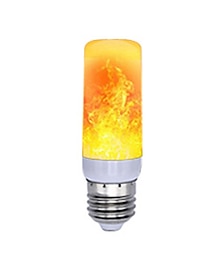abordables -1pc led efecto de llama bombillas de luz de fuego modelo completo 5w e27 bombilla de llama 78leds 85-265v parpadeante halloween navidad decoración del hogar
