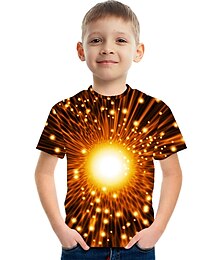 economico -Giornata universale dell'infanzia Da ragazzo 3D Color Block 3D Print 3D maglietta T-shirt Manica corta Stampa 3D Estate Attivo Sportivo Streetwear Bambino