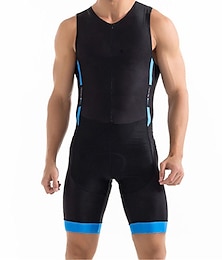 cheap -21Grams Men's Triathlon Tri Suit Sleeveless Mountain Bike MTB Road Bike Cycling Blue Green Black Blue Bike Clothing Suit UV Resistant 3D Pad Breathable Quick Dry Sweat wicking Polyester Spandex Sports