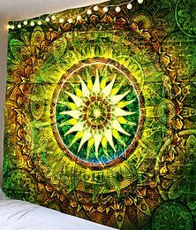 billige -mandala boheme væg tæppe gardin dekorativt tæppe hængende hjem soveværelse stue sovesal dekoration boho hippie psykedelisk blomster blomst lotus indisk