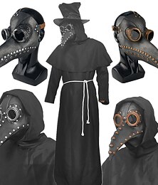 abordables -Retro Antiguo Punk y gótico Steampunk Máscara Baile de Máscaras Doctor de plaga Color sólido Disfraz Hombre Mujer Fantasía Steampunk Víspera de Todos los Santos Carnaval Mascarada Fiesta Adulto