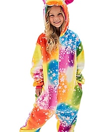 voordelige -Kinderen Kigurumi-pyjama's vliegend Paard Sterren Onesie pyjama's Flanel Cosplay Voor Jongens en meisjes Kerstmis Dieren nachtkleding spotprent