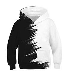 economico -Da ragazzo 3D Color Block Stampa 3D Graffiti Felpa con cappuccio Manica lunga Stampa 3D Attivo Essenziale Informale Bambino 4-12 anni Sportivo Informale Giornaliero