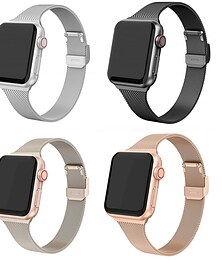Недорогие -Ремешок для часов для Apple Watch Series 8 7 6 5 4 3 2 1 SE Нержавеющая сталь Замена Ремень Миланский ремешок Браслет