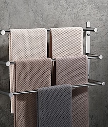 cheap -Wall Mounted Towel Rack,Stainless Steel 3-TierTowel Bar Storage Shelf for Bathroom 30cm~70cm Towel Holder Towel Rail Towel Hanger(Black/Chrome/Brushed Golden/Brushed Nickel)