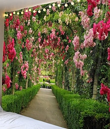 Χαμηλού Κόστους -μεγάλος τοίχος ταπετσαρία τέχνης ντεκόρ κουβέρτα κουρτίνα τραπεζομάντιλο πικνίκ κρεμαστό σπίτι υπνοδωμάτιο σαλόνι κοιτώνας διακόσμηση τοπίο φύση μονοπάτι κήπου φυτό λουλουδάτο λουλούδι