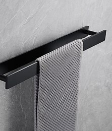 abordables -porte-serviettes pour salle de bain, porte-serviettes auto-adhésif mural en acier inoxydable sus304 sans perçage porte-serviettes pour toilette salle de bain, cuisine (noir/chrome/nickel brossé) 40cm