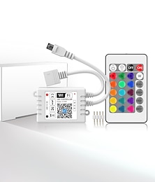 billige -zdm wifi trådløs ledet smart kontroller som jobber med android og ios system mobiltelefon gratis app for rgb led lys 5v til 28v dc 4a kommer med en 24 nøkler fjernkontroll