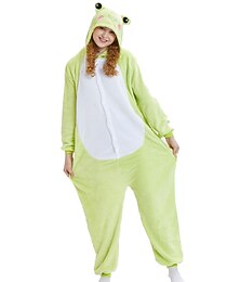 זול -פיג'מות קיגורומי תחפושת מפוארת תחפושת Onesie חיה צפרדע סרט מצוייר חם פיג'מות תחפושת מצחיקה מבוגרים לזוג בגדי ריקוד גברים בגדי ריקוד נשים חג המולד האלווין (ליל כל הקדושים) קרנבל מפלגה הצגה לבוש בית