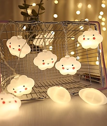 cheap -1.5M 3M Led String Holiday Lights Cute Cloud Christmas New Year Party Decor Fairy String Lights AA Battery Operated Warm White Xmas Lighting 10Leds 20Leds