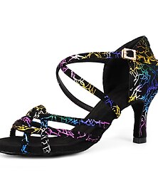 cheap -Women's Latin Shoes Salsa Shoes Heel Buckle Slim High Heel Rainbow Buckle