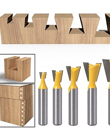 ieftine -5 buc / set 8mm coadă de rândunică tăietor de tăietori de biți pentru prelucrarea lemnului biți standard pentru industria lemnului ht73