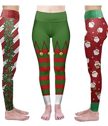 preiswerte -Damen Laufhose Lang Tights Running Kompressionsstrumpfhosen Thermowarm Hohe Taille Fitnesstraining Training Übung Basisschicht Unterteile Weihnachten Druck 1 # 2 # 3 # Herbst Winter Sport