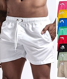 Недорогие -Men's Swim Shorts Swim Trunks Quick Dry Board Shorts Bathing Suit Breathable Drawstring With Pockets - Swimming Surfing Beach Water Sports Solid Colored Spring Summer