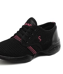 abordables -Femme Baskets de Danse Chaussures de balançoire Danse en ligne Utilisation Entraînement Hip hop Plate Basket Talon Plat Noir et Or Noir / Rouge Blanche