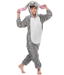 billiga -Barn Kigurumi-pyjamas Nattkläder Kamouflage Kanin Hund Slät Onesie-pyjamas Rolig kostym Flanell Cosplay För Herr och Dam Jul Pyjamas med djur Tecknad serie