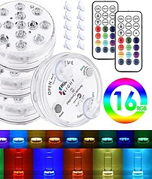 economico -luci per laghetto da piscina a led sommergibili subacquee 1/2/4 confezioni con telecomando rf impermeabili con magneti ventose luci per fontane cambiacolori a batteria
