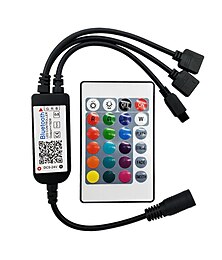 cheap -Bluetooth Double outlet LED Smart Controller Working with Android and IOS System Free App for RGB LED Light  Comes With 24 Keys IR Remote Control DC5V-24
