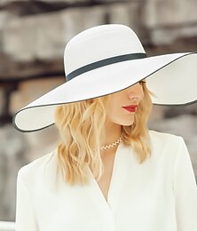 economico -Cappelli in poliestere con cintura intrecciata 1PC Matrimonio  Melbourne Cup Copricapo abito per impressionare Cappelli Dress Race Day