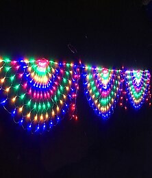 economico -elegante festa di nozze ricevimento 3,5 m 3 pavone maglia rete luci led stringa - colorata ghirlanda fata all'aperto per festa di capodanno ip65 impermeabile ac110v-230v spina eu/us