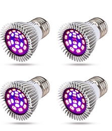 billige -4stk e14 led vokse lys e27 fullspektrum ledet plante lyspære 18w fitolamp ac85-265v rød blå uv ir led voksende lampe for planter gu10